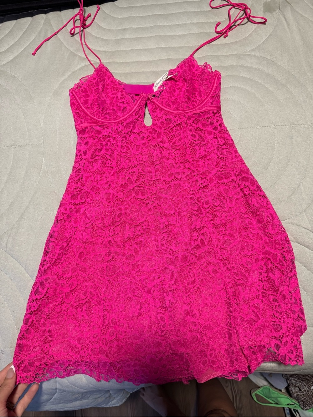 Hot Pink Lace mini dress